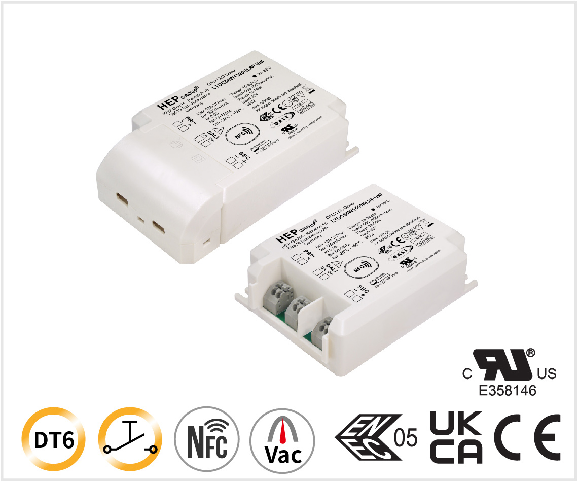 LTDC 50W 500-1500mA UNI NFC DALI-2 DT6 TouchDIM調光